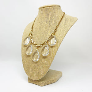 JAQUEN clear crystal and gold necklace - 