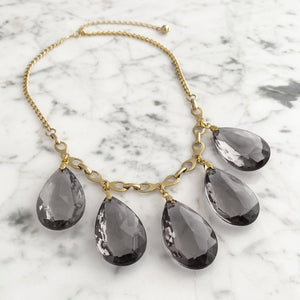 JAQUEN smokey quartz crystal and gold necklace - 