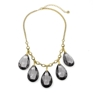 JAQUEN smokey quartz crystal and gold necklace - 