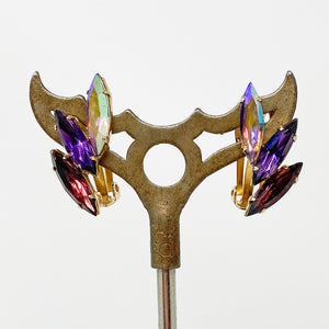 JAYLENE navette crystal clip earrings - 