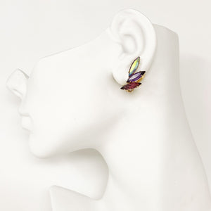 JAYLENE navette crystal clip earrings - 