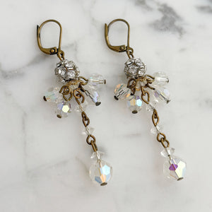 JEENIE vintage rhinestone ball crystal chandelier earrings - 