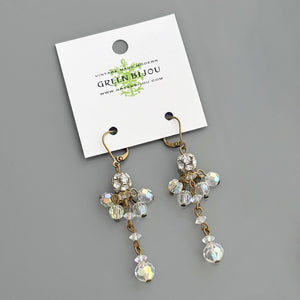 JEENIE vintage rhinestone ball crystal chandelier earrings - 