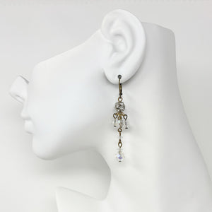 JEENIE vintage rhinestone ball crystal chandelier earrings - 