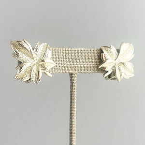 JENNA lightweight gold tone aluminum leaf clip on earrings - 