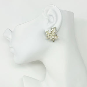 JENNA lightweight gold tone aluminum leaf clip on earrings - 