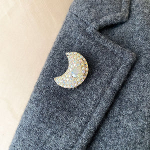 JENNING aurora borealis crescent moon pin - 