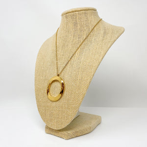 JESSE vintage gold hoop pendant necklace - 