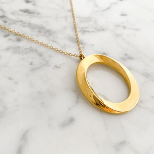 JESSE vintage gold hoop pendant necklace - 