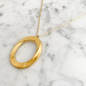 JESSE vintage gold hoop pendant necklace - 