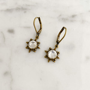 JILLY crystal north star earrings-GREEN BIJOU