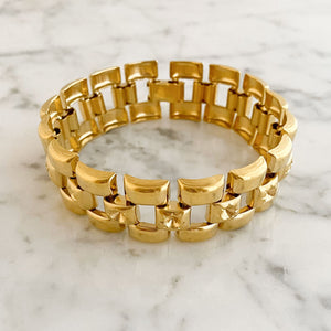 JORIE vintage wide gold bracelet - 
