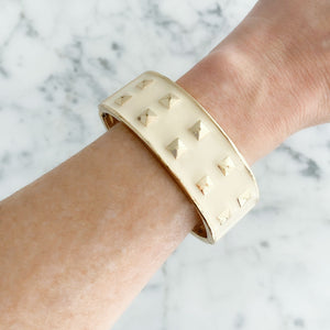 JOSETTE vintage cream and gold clamper bangle - 