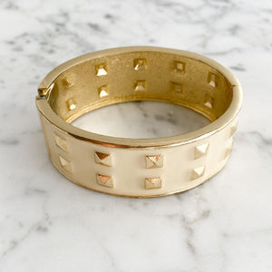 JOSETTE vintage cream and gold clamper bangle - 