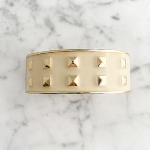JOSETTE vintage cream and gold clamper bangle - 