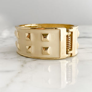 JOSETTE vintage cream and gold clamper bangle - 