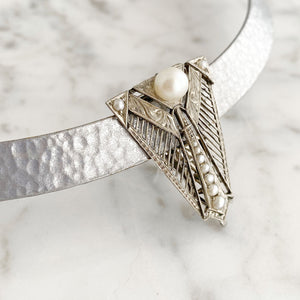 JULES silver Art Deco collar necklace - 