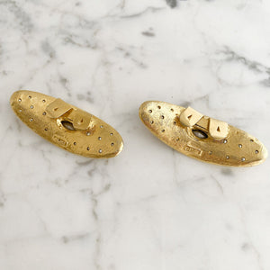 JULIET vintage Musi aurora borealis and gold tone shoe clips - 