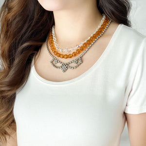 KADEN topaz crystal statement necklace - 