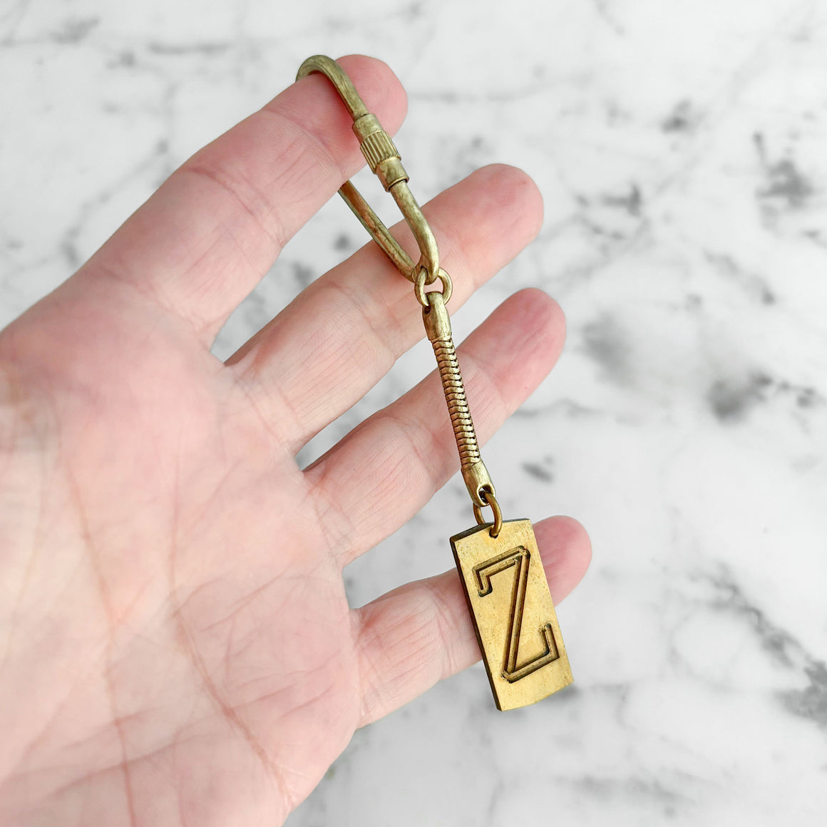 KALINDA personalized brass keychain-GREEN BIJOU