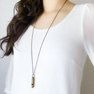 KELICIA brass whistle necklace - 