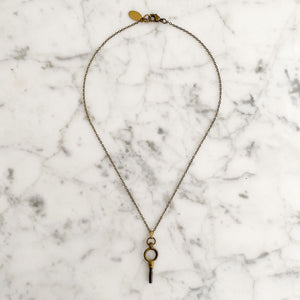 KEY TO MY HEART antique pocket watch key necklace from Paris - 