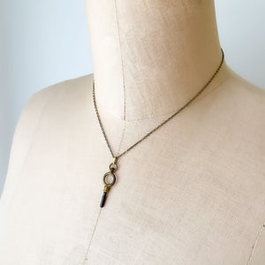 KEY TO MY HEART antique pocket watch key necklace from Paris - 