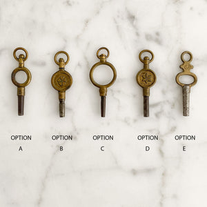 KEY TO MY HEART antique pocket watch key necklace from Paris - 