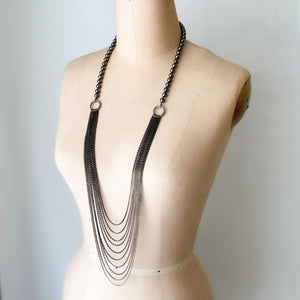 KIDWELL long grey pearl and chain necklace - 