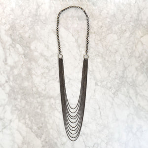 KIDWELL long grey pearl and chain necklace-GREEN BIJOU
