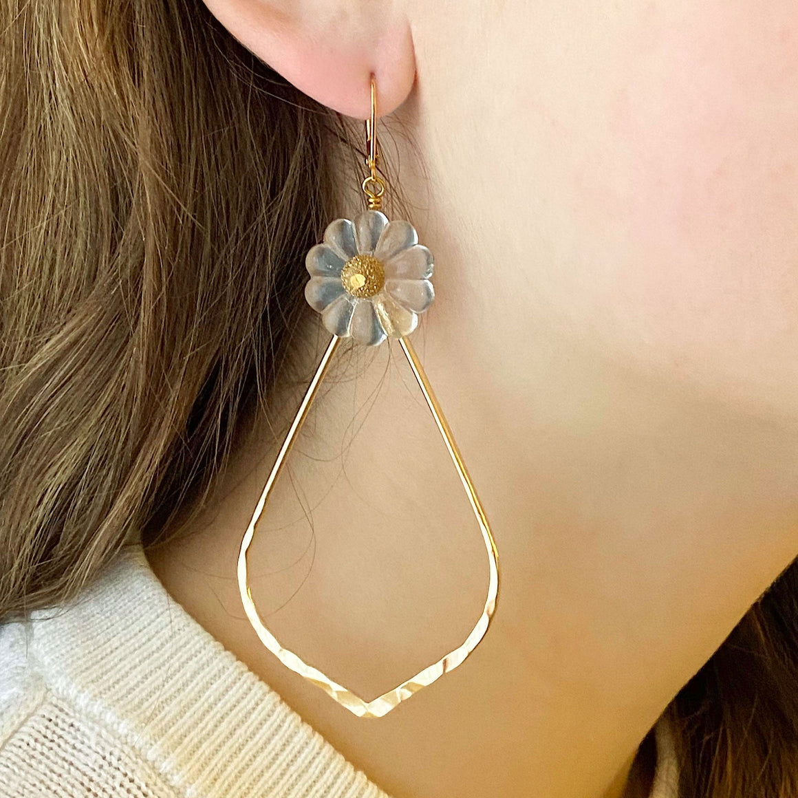 KIERSTYN french crystal and 18kt gold earrings-GREEN BIJOU