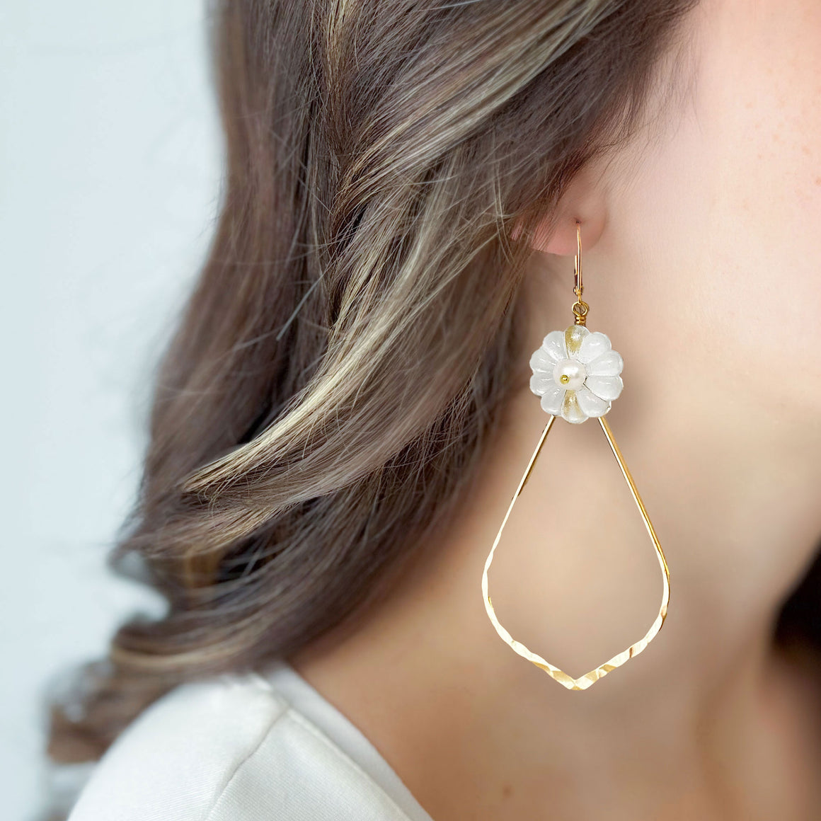 KIERSTYN french crystal and 18kt gold earrings-GREEN BIJOU