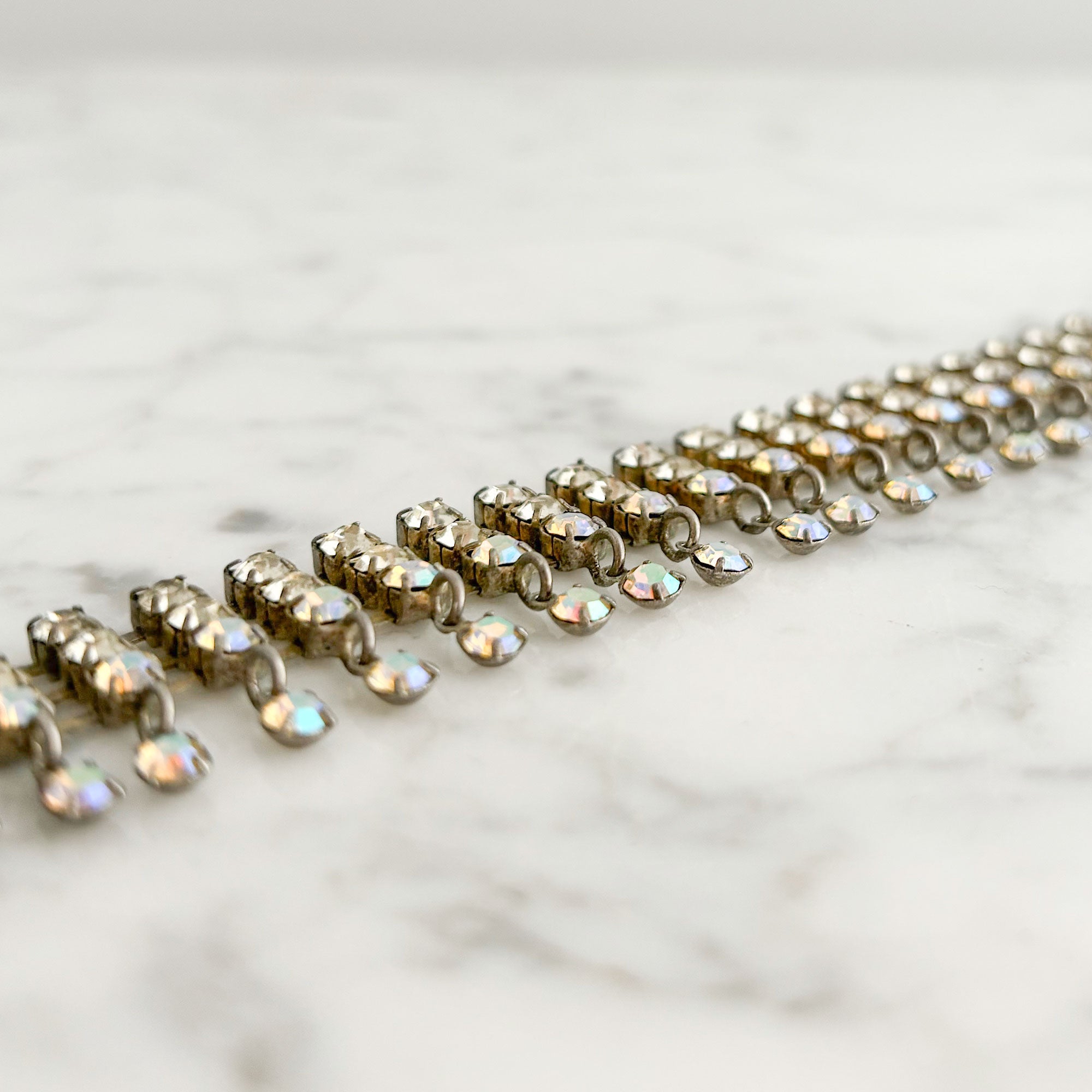 KIKI vintage aurora borealis rhinestone chain choker - 