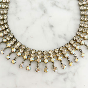 KIKI vintage aurora borealis rhinestone chain choker - 