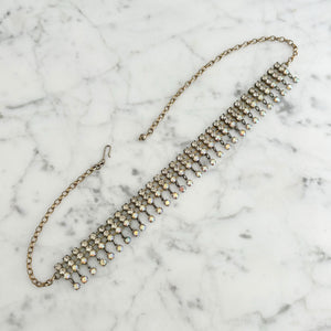 KIKI vintage aurora borealis rhinestone chain choker - 