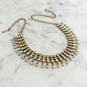 KIKI vintage aurora borealis rhinestone chain choker - 