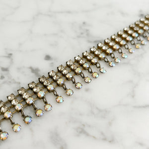 KIKI vintage aurora borealis rhinestone chain choker - 