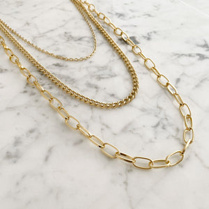 LAMBERT lightweight gold layered necklace set - 