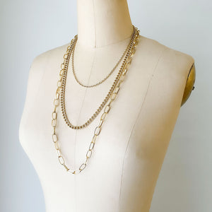 LAMBERT lightweight gold layered necklace set - 