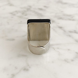 LEGEND square black cocktail ring - 