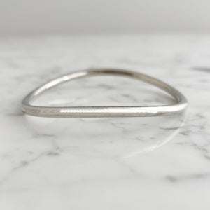 LEVINE vintage silver tone large size wave bangle bracelet - 