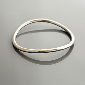 LEVINE vintage silver tone large size wave bangle bracelet - 