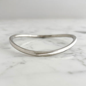 LEVINE vintage silver tone large size wave bangle bracelet - 