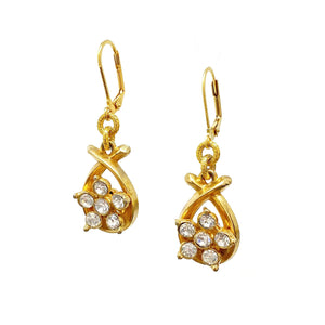 LIANNE vintage gold crystal earrings - 
