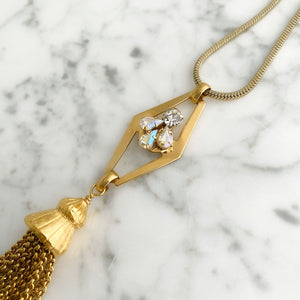 LILY statement gold tassel necklace - 