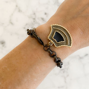 LOGAN vintage enamel charm chain bracelet - 