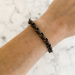 LOGAN vintage enamel charm chain bracelet - 