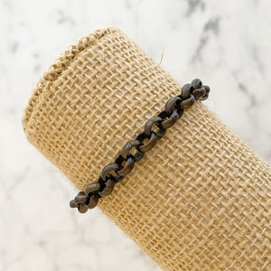 LOGAN vintage enamel charm chain bracelet - 