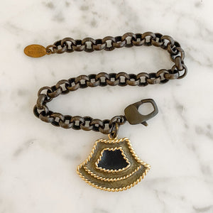 LOGAN vintage enamel charm chain bracelet - 