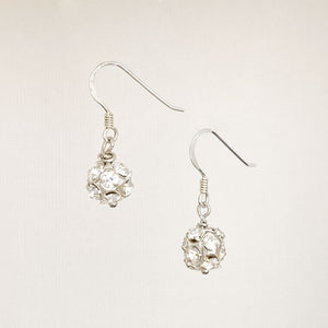 LOLA silver rhinestone ball earrings - 